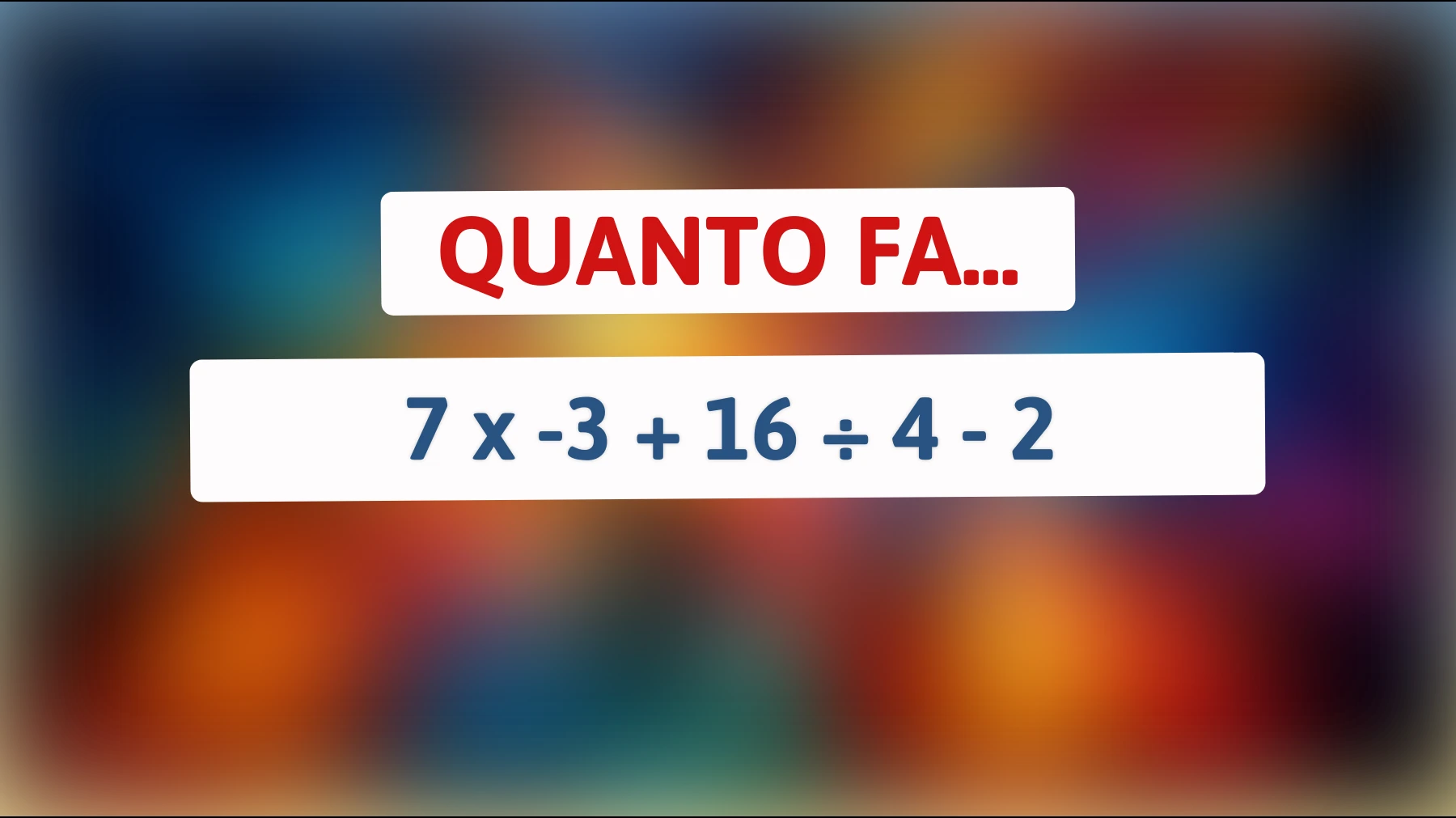 "Sei abbastanza intelligente da risolvere questo indovinello matematico? Prova a battere il record!""