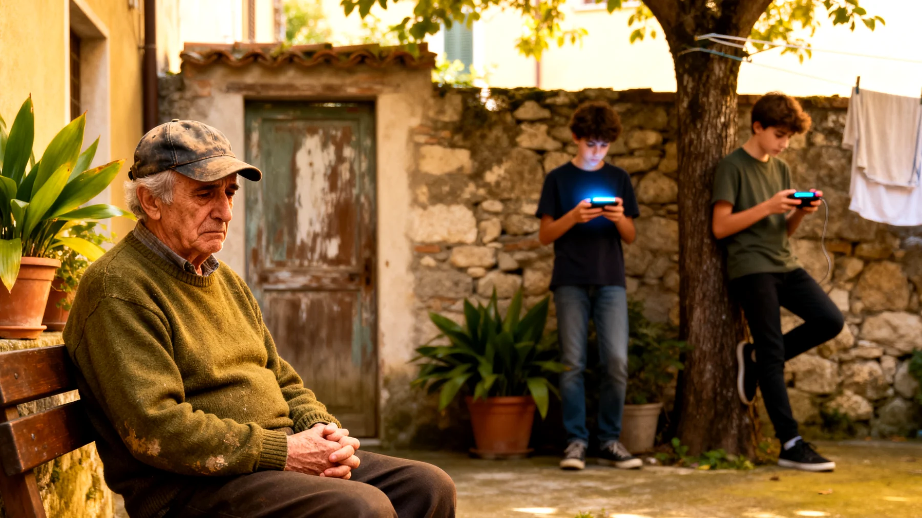 Il nonno fatica a gestire il rapporto con i nipoti adolescenti che trascorrono troppo tempo su smartphone e videogiochi, creando distanza emotiva e rendendo difficile il dialogo intergenerazionale"