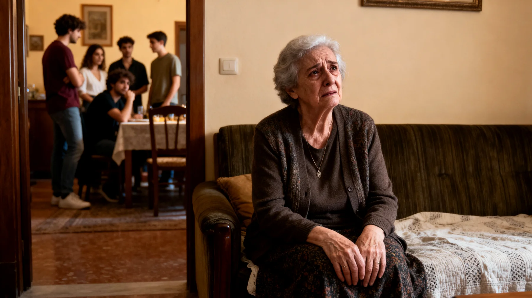 Nonna che si sente inadeguata e preoccupata per non riuscire a stare al passo con le esigenze e il ritmo di vita dei nipoti giovani adulti, provando senso di esclusione e timore di essere di peso"